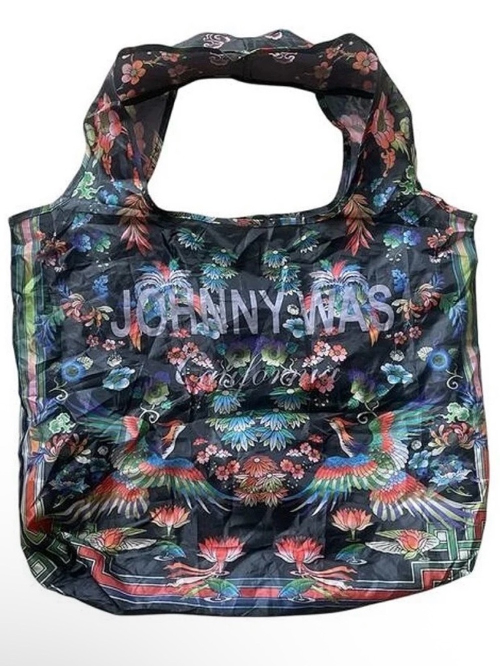 Johnny Was floral print reusable shopper tote bag
